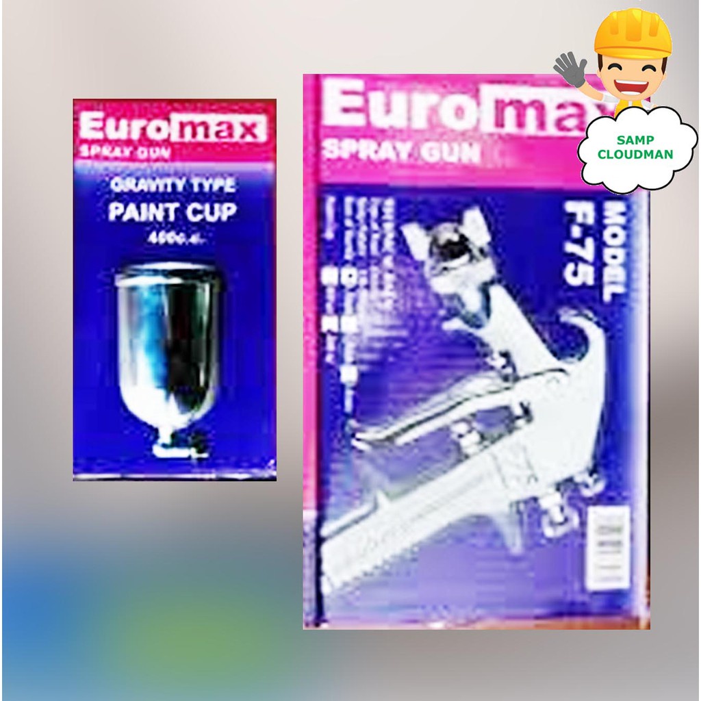Euromax Gravity Type Spray Gun F75 / Spray Paint 400cc cup Spray Gun