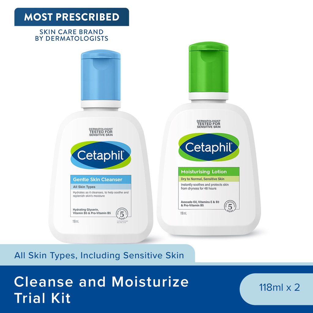 (Trial Kit) Cetaphil Gentle Skin Cleanser 118ml And Moisturizing