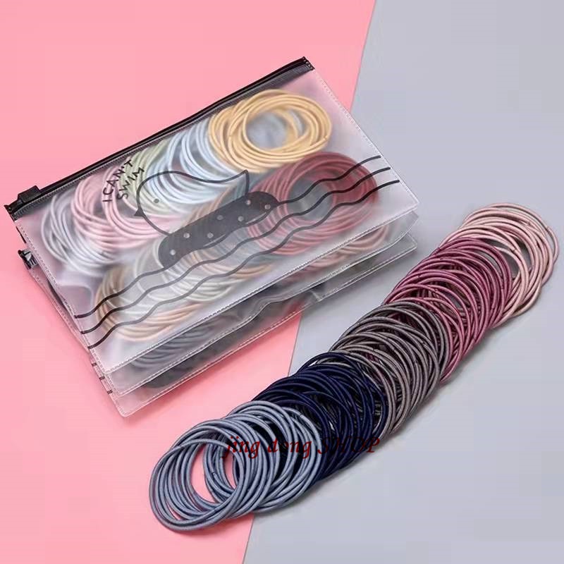 100PCS/Bag Hair rope Korean Hair Rope Rubber Bands Elastic Ponytail