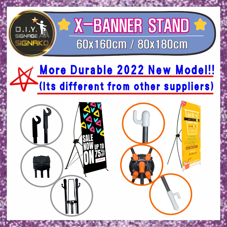 X Banner Stand 60x160 & 80x180 cm Standee Tarp Stand Tarpaulin Stand