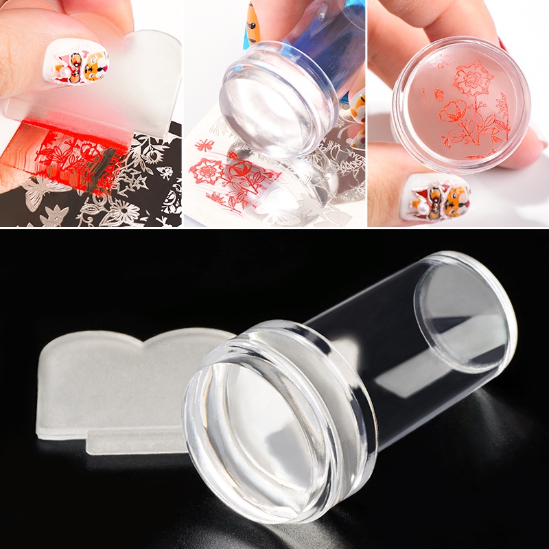 Clear Jelly Nail Stamper with Scraper Silicone Transparent Nail Stamper