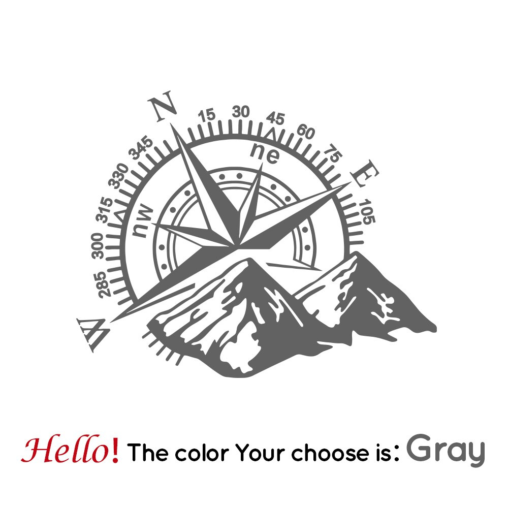 Mountain Compass Car Sticker Wrap Carstyling Vinly Decals for Auto