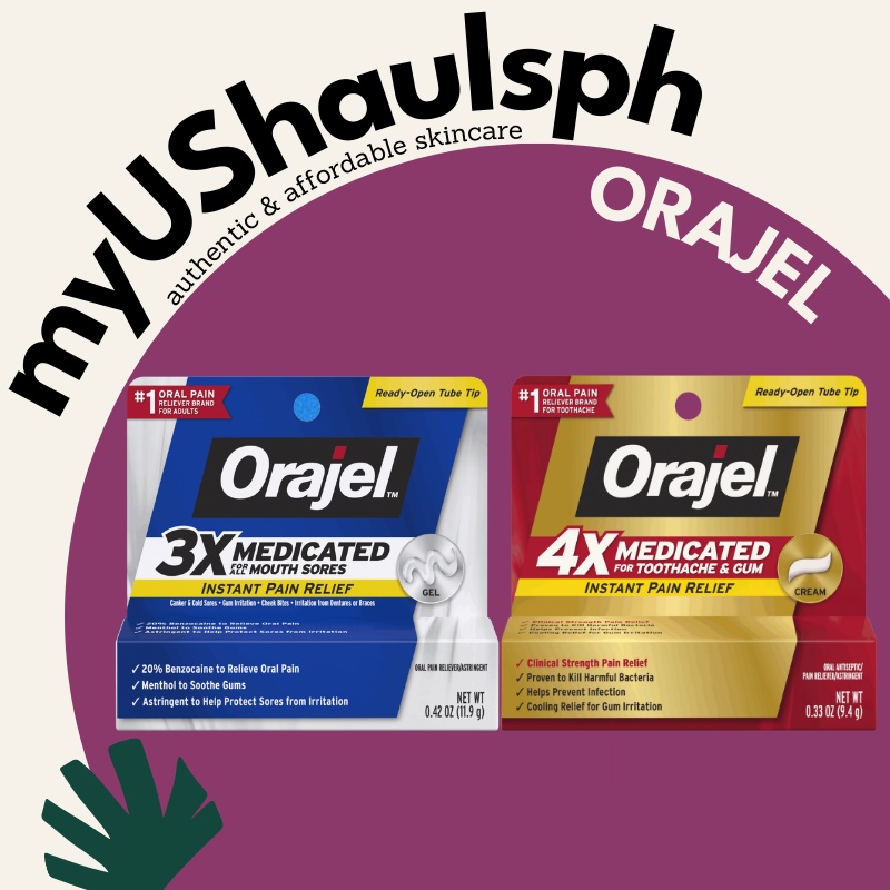 AUTHENTIC ORAJEL 3X or 4X Medicated For All Mouth Sores Gel Instant Pain Relief braces dentures