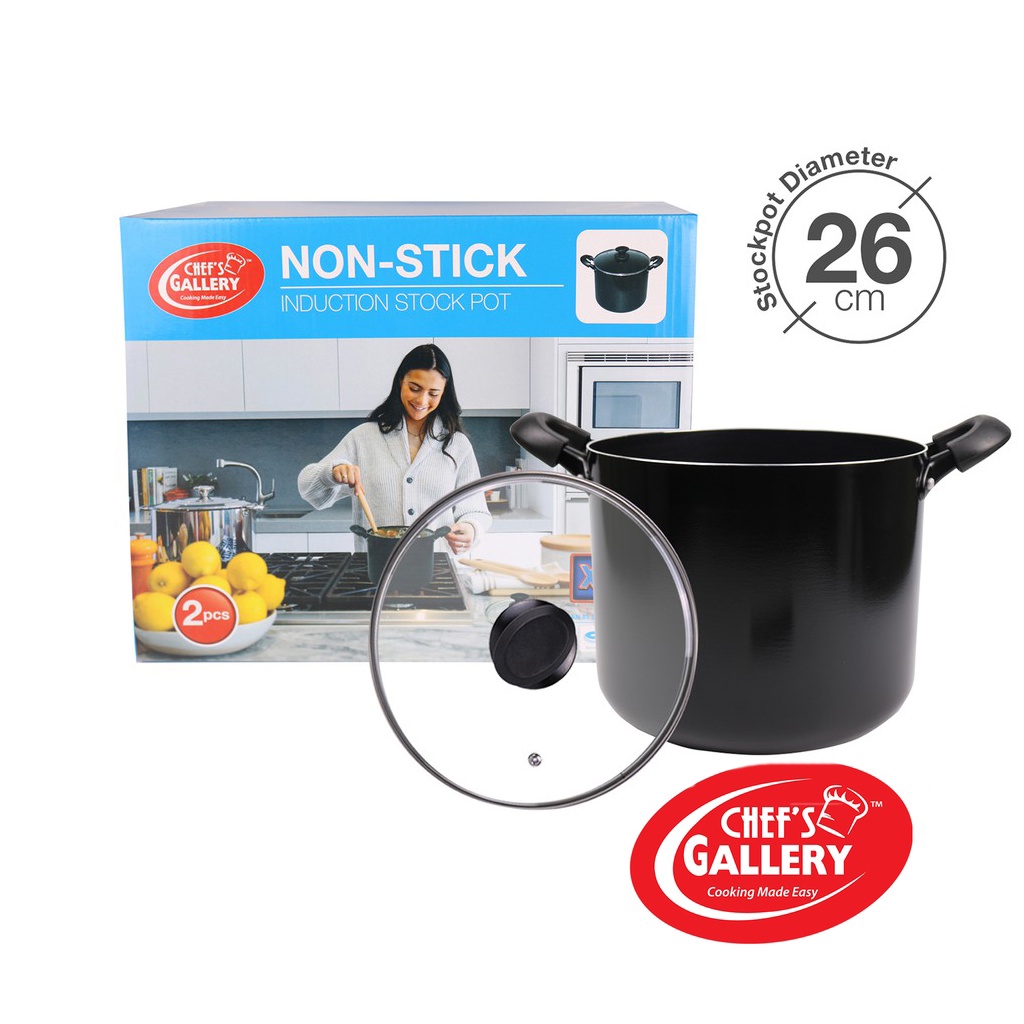 Chef's Gallery Induction NonStick Stock Pot 26cm PFOA Free
