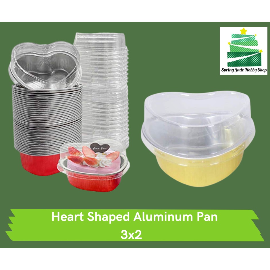 Spring Jade Valentine Aluminum Foil Cake Pan Heart Shaped Cupcake Cup
