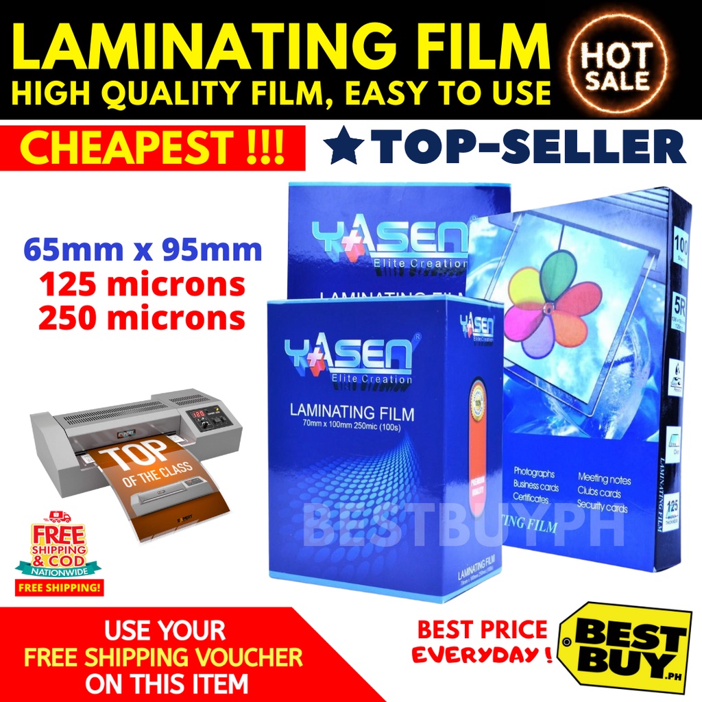 YASEN Laminating Film 65mm x 95mm (100sheets) Shopee Philippines