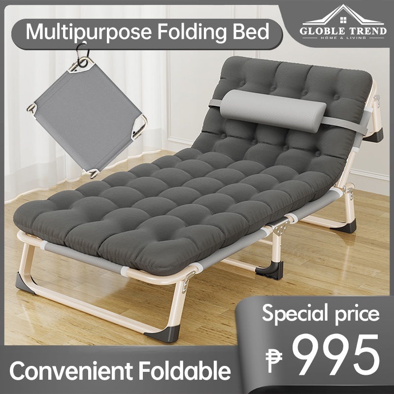 Folding Bed Reclining Chair Breathable Cloth 300kg Load bearing Outdoor