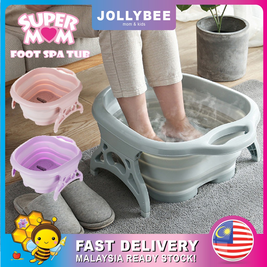 Jollybee Foldable Foot Spa Tub Basin Collapsible Foot Washing Massage