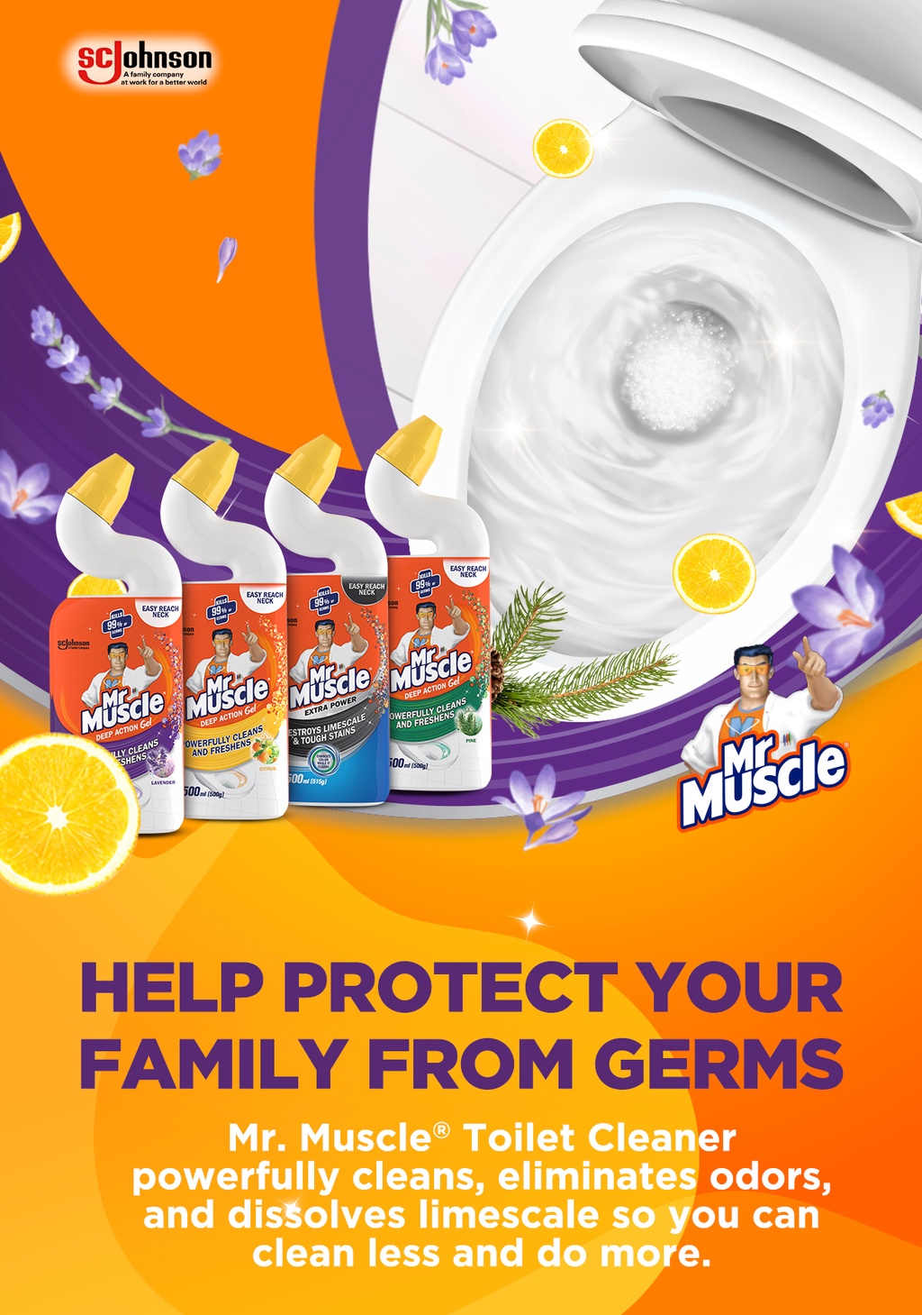 Mr. Muscle Toilet Bowl Cleaner Rust & Limescale Remover Extra Power