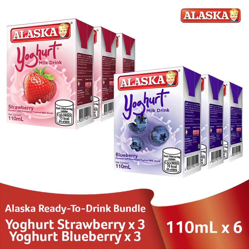 Alaska Ready to Drink Yoghurt Strawberry + Yoghurt Blueberry (110ml
