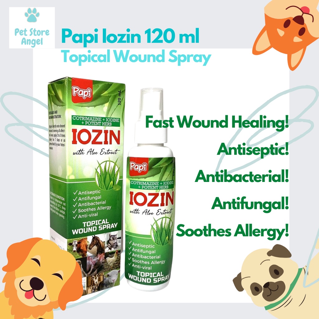 Wound Healing Spray Iozin Topical Antiseptic Antibacterial for Pets