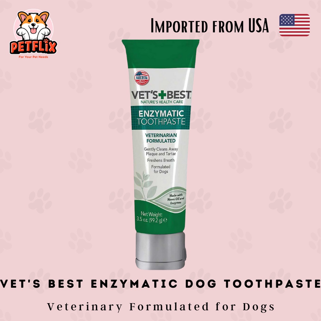 Vet's Best Enzymatic Dog Toothpaste Veterinary Formulated Cleans Plaque