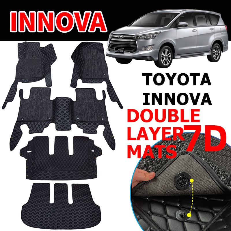 20042024 Toyota Innova Matting 7D Double Layer Car Floor Mats Deep