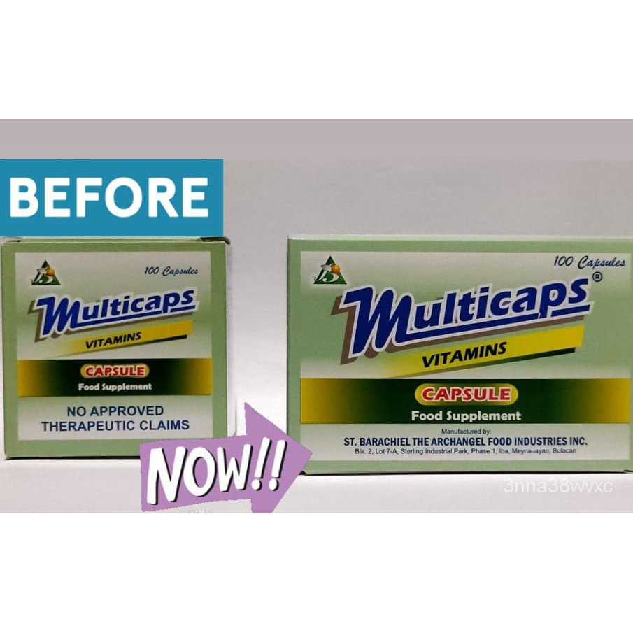 Multicaps Vitamins FOOD SUPPLEMENT Box of 100 CapsulesAffordable Shopee Philippines