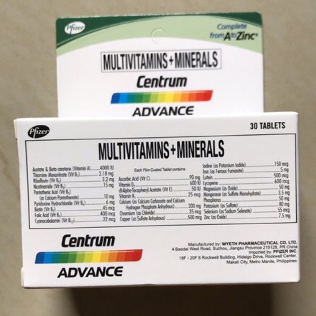Centrum Advance Multivitamins plus Minerals Complete from A to Zinc Shopee Philippines