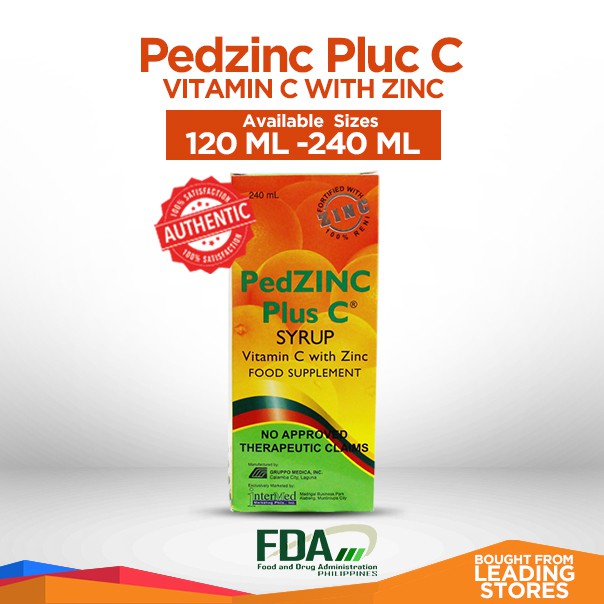 Pedzinc Plus C Syrup Vitamin C with Zinc Shopee Philippines