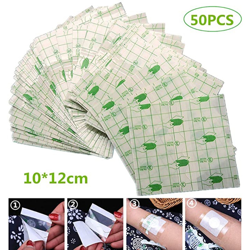 50Pcs/lot Transparent Tape PU film Adhesive Plaster Waterproof Anti