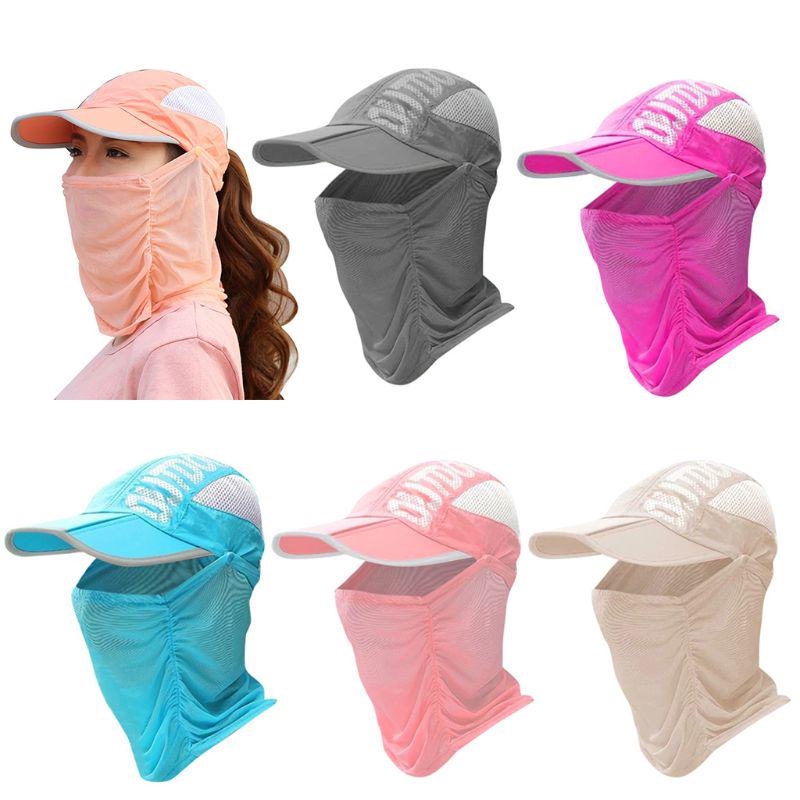 Outdoor Sun Protection Cap with Face Cover Foldable AntiUV Summer