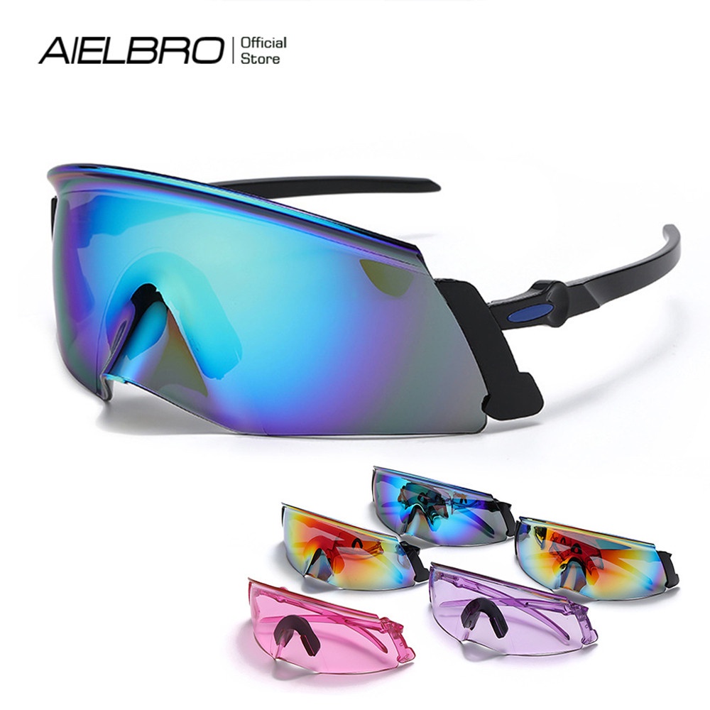AIELBRO Uv400 Men's Running Cycling Sunglasses Mtb Goggles Mountain