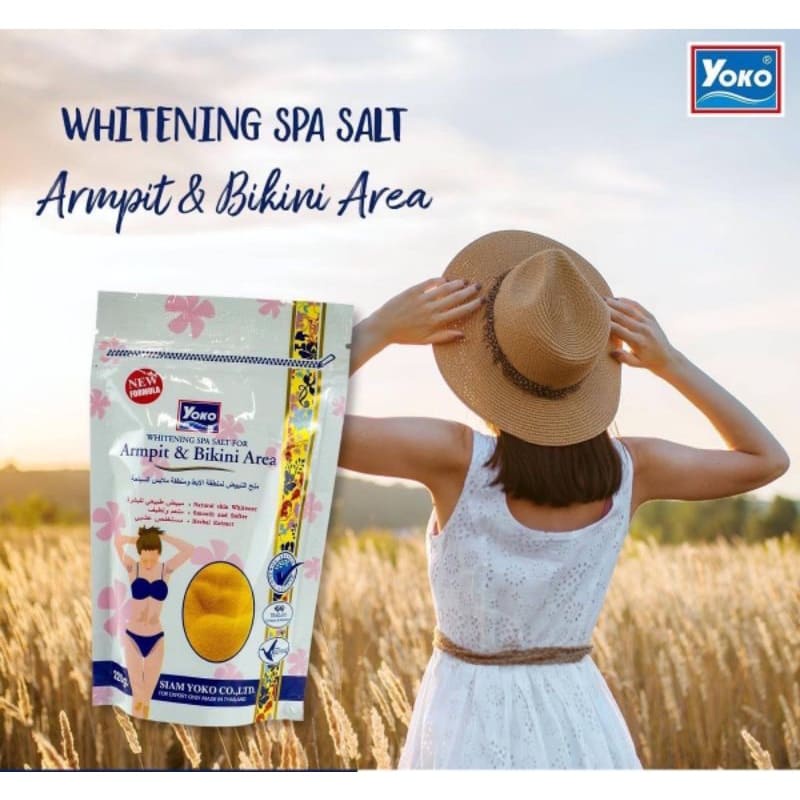 YOKO WHITENING SPA SALT ARMPIT & BIKINI AREA BODY SCRUB (220G) Shopee