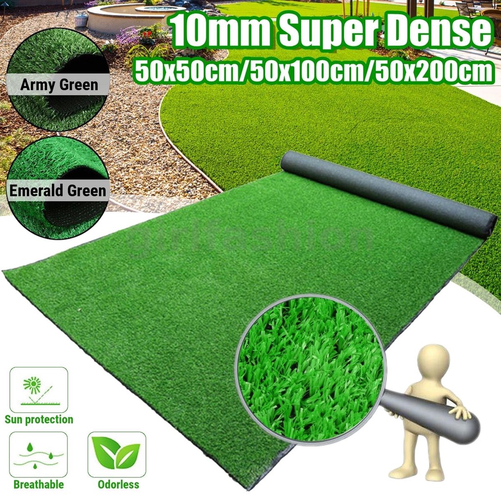 Dense Artificial Turf Grass Synthetic Realistic Indoor Outdoor Mat Yard