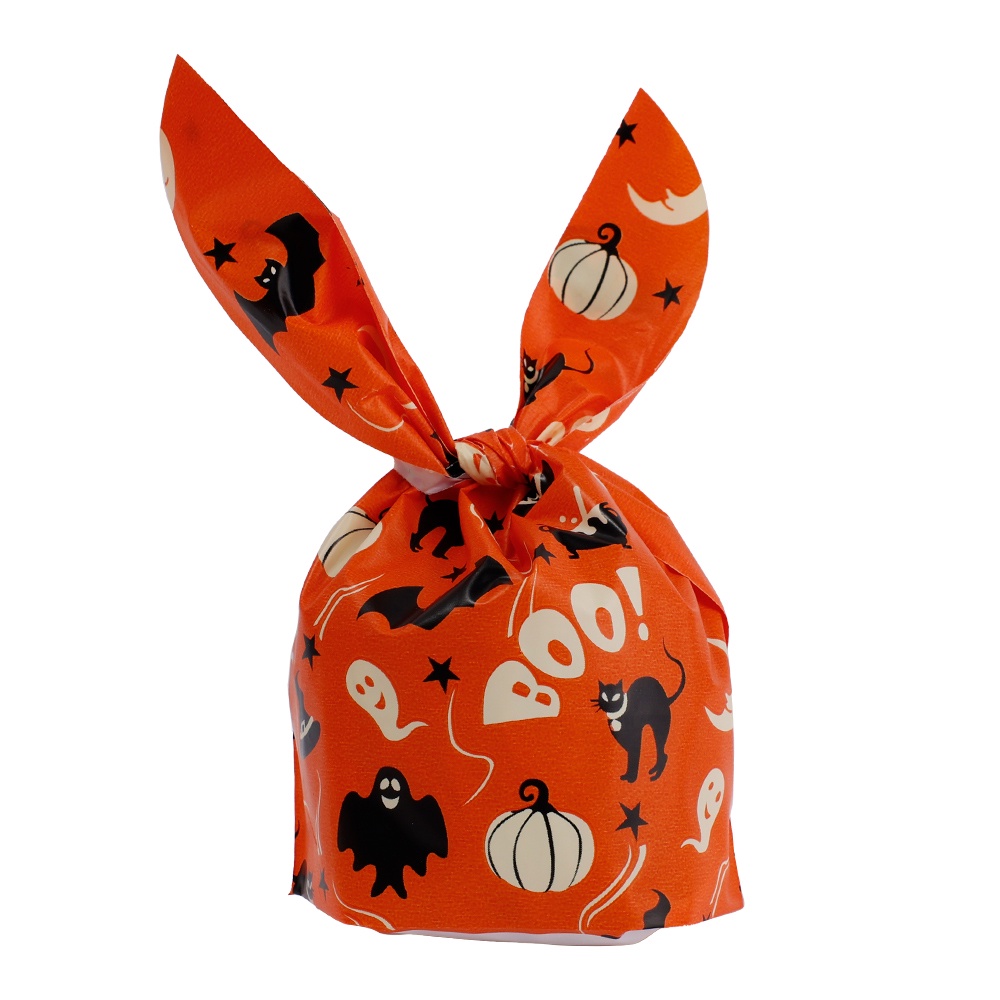 50pcs Cute Bunny Ear Halloween Candy Bags Halloween Treat Bags