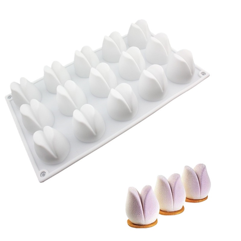 15 Cavity tulip silicone mold French mousse cake dessert baking mold