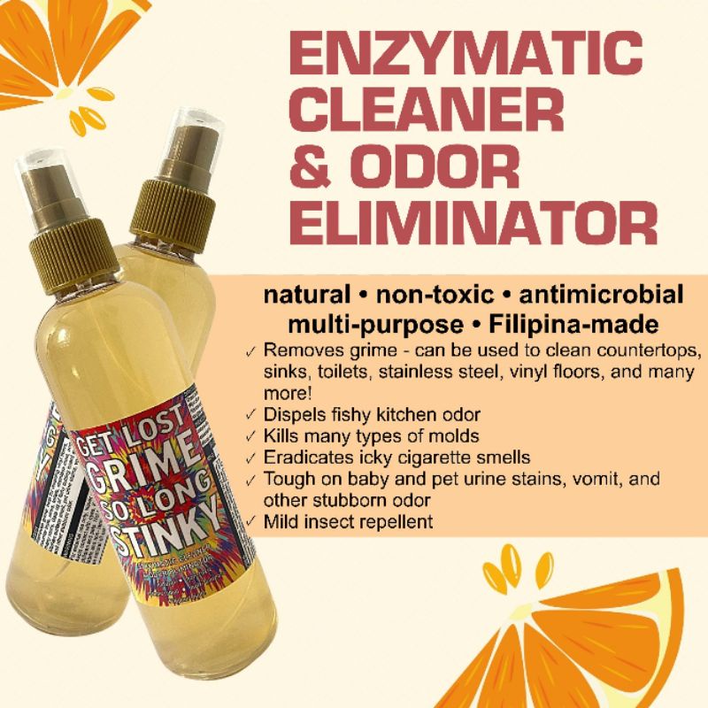 Allpurpose enzymatic cleaner & odor eliminator GET LOST GRIME, SO LONG