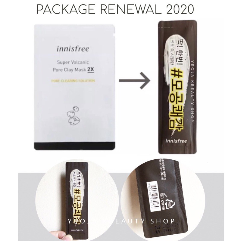 INNISFREE Super Volcanic Pore Clay Mask 2X (Renewed Version) Shopee