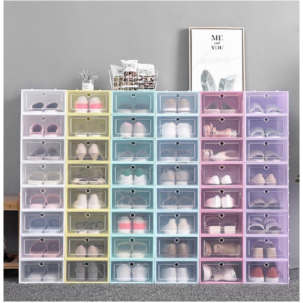 Shoe Box Storage Organizer Stackable Colorful Shoe Box Drawer Storage