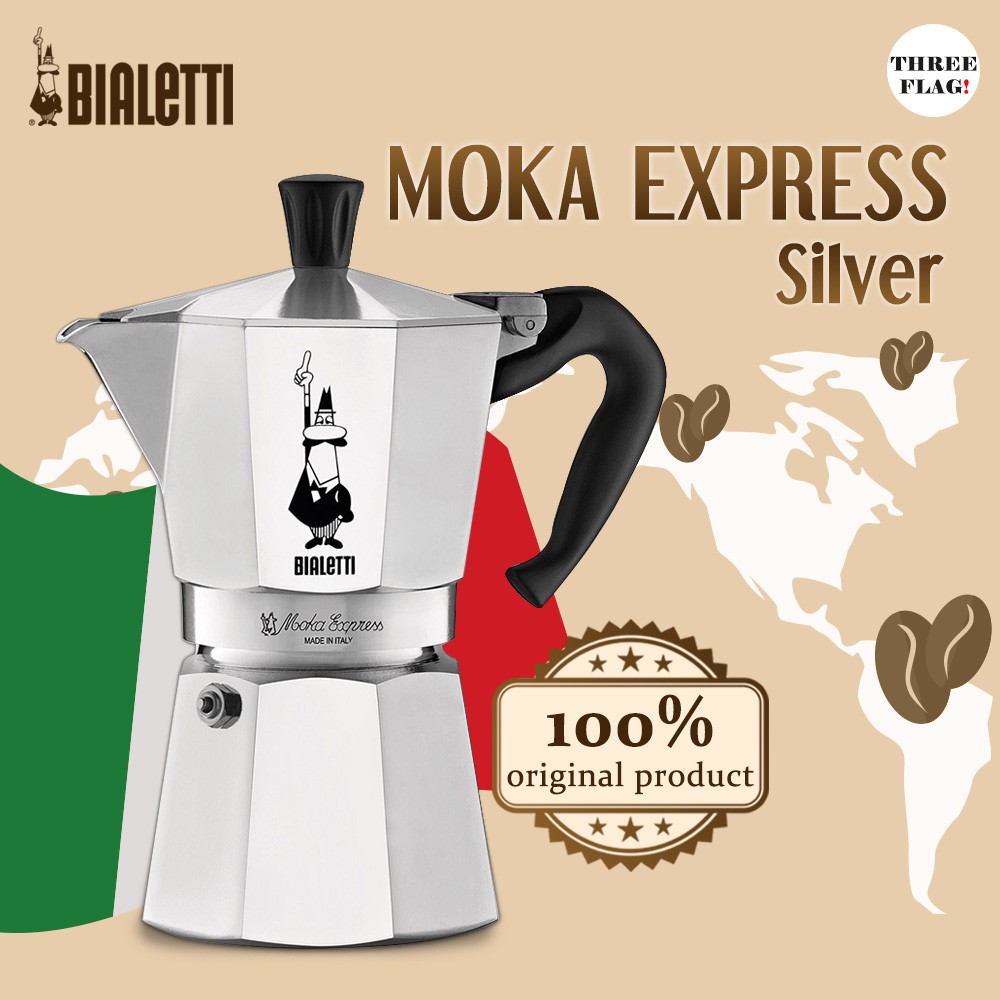 Bialetti Moka Express Stovetop Espresso Maker(Silver) Shopee Philippines