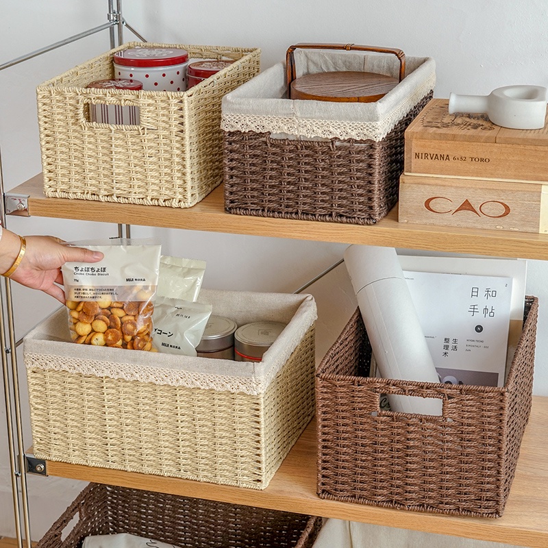 Rattan basket rattan basket organizer storage rattan pantry Ratan