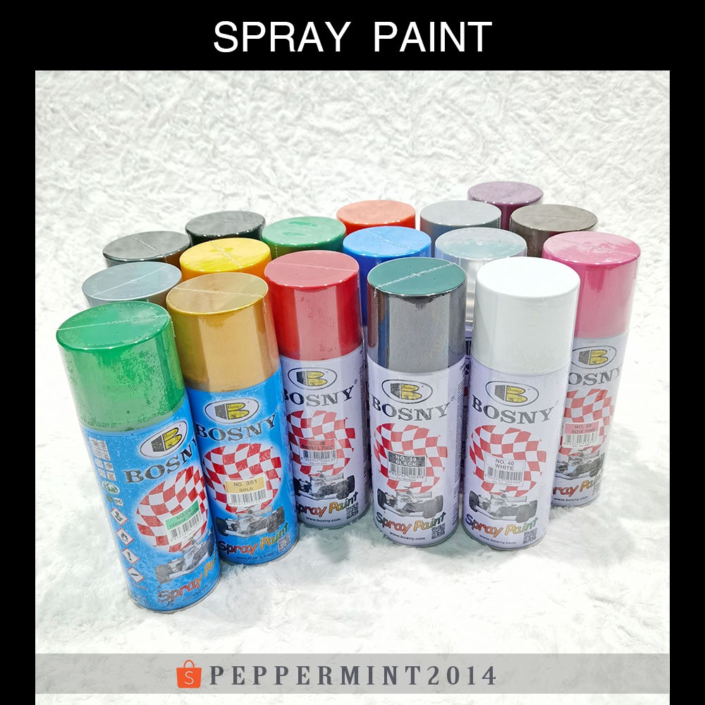 Original Authentic Bosny 100 Pure Acrylic Spray Paint Solid Multiple