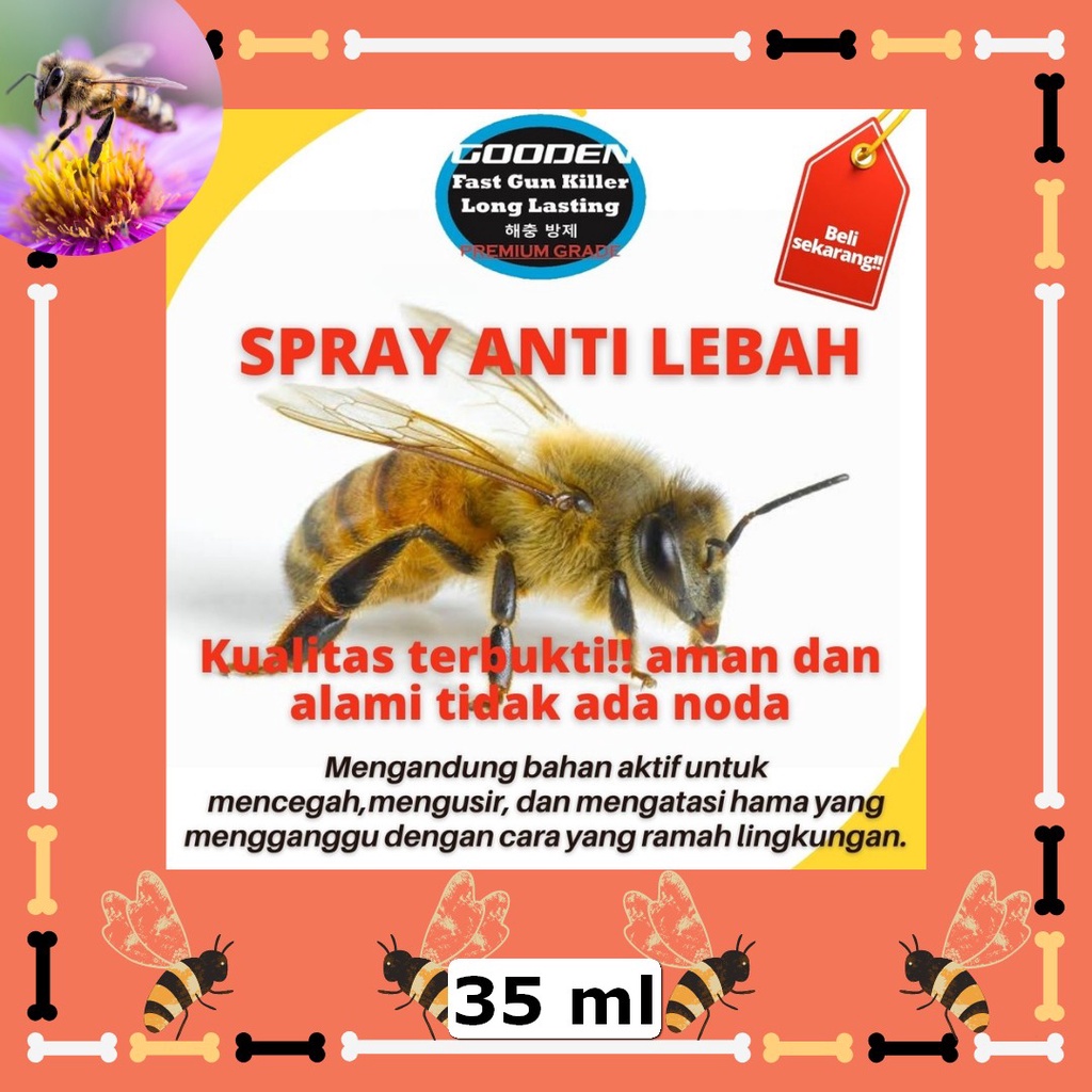 Complete 35ml Bee Repellent Spray Liquid Anti Wild Animals Gooden Powerful Natural, Anti Bee