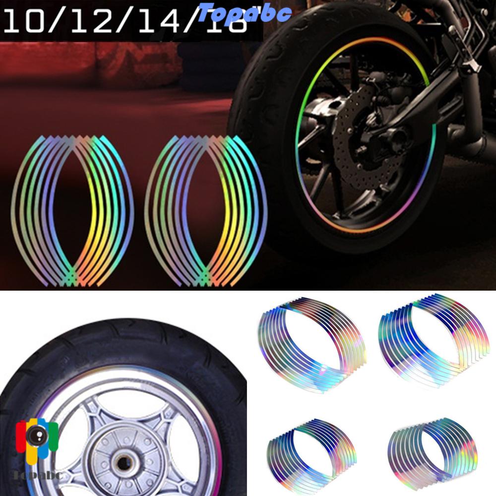 TOP Body Laser 16 Strips Car Wheel Rim Tape Sticker Decals Reflective