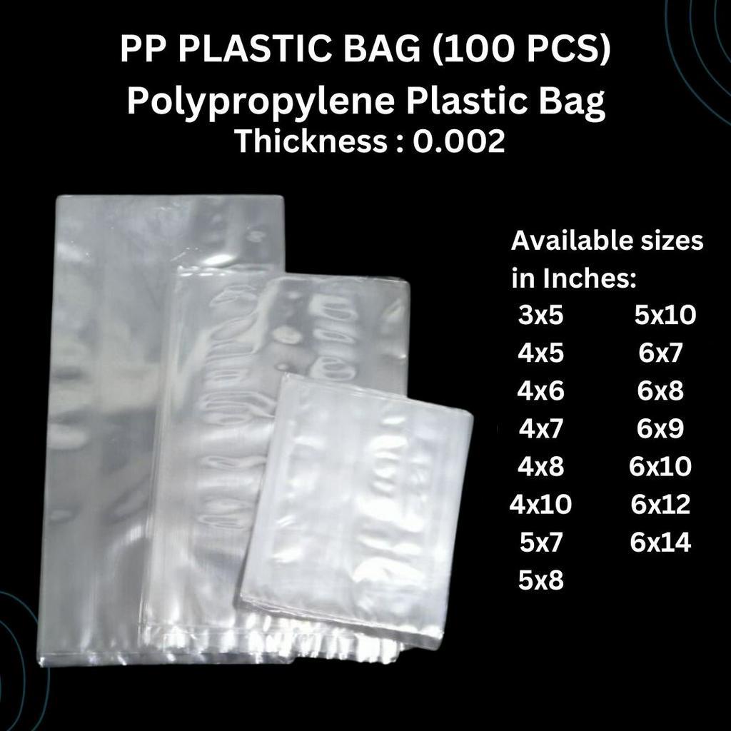 100pcs PP Clear Plastic bags (3 to 6 inches) 0.002 thickness (makapal