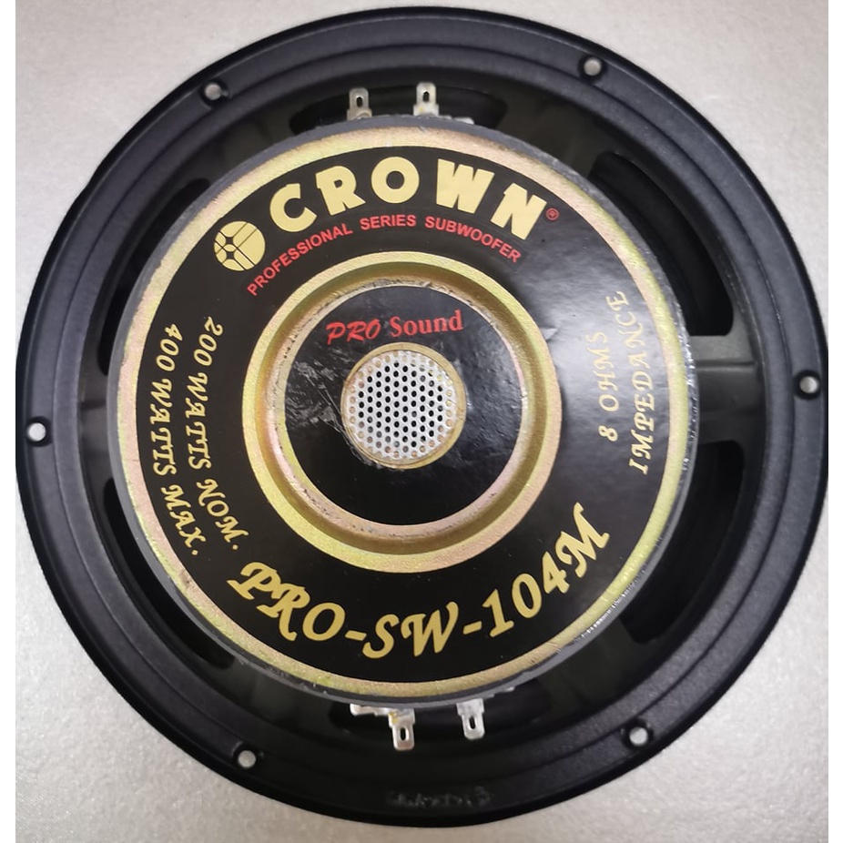 CROWN SUBWOOFER SPEAKER 10 INCHES 400 WATTS DOUBLE TERMINAL WITH COVER