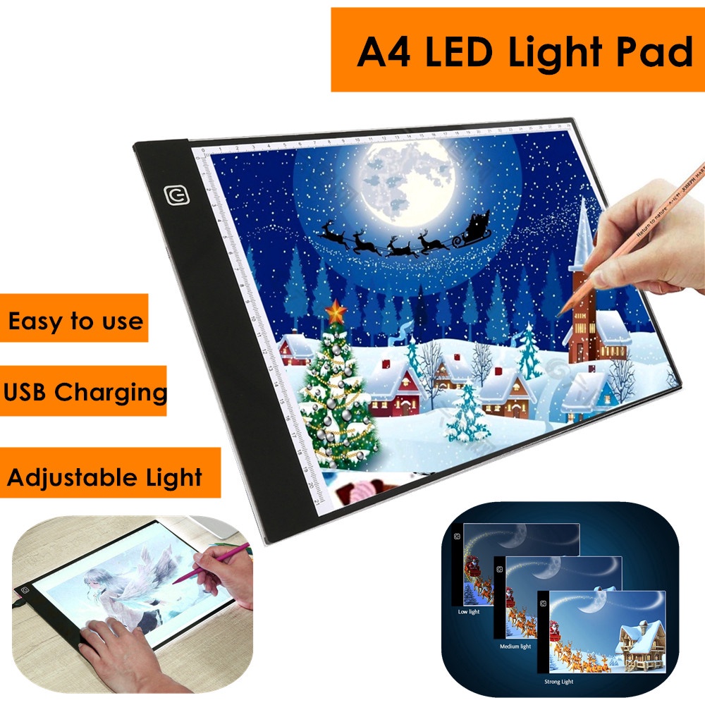A4 LED Drawing Tablet Pad USB LED Adjustable Light Box Copy Board