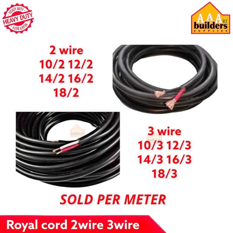 Royal cord wire 2 wire and 3 wire SOLD PER METER Welding Cable also