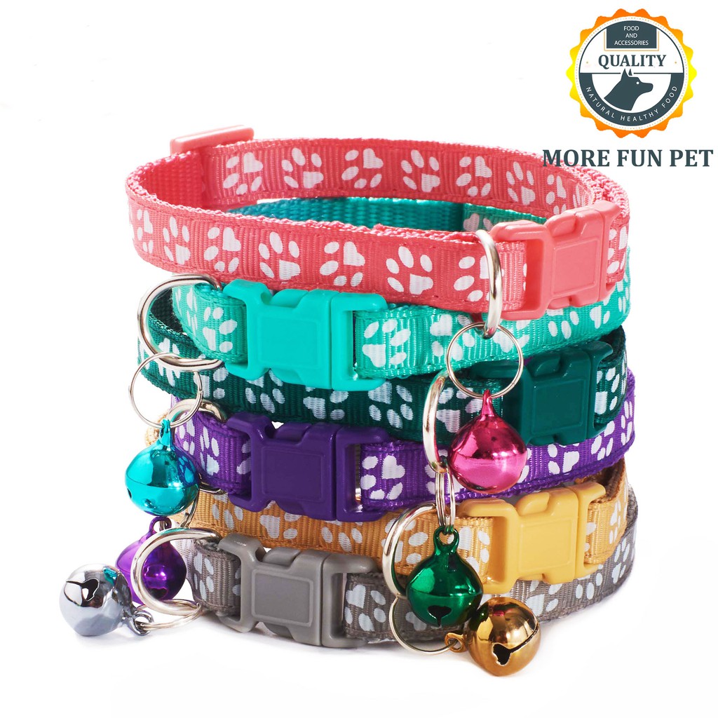 Collar Dog Paw Collar With Bell Safety Buckle Neck for Dog and Cat