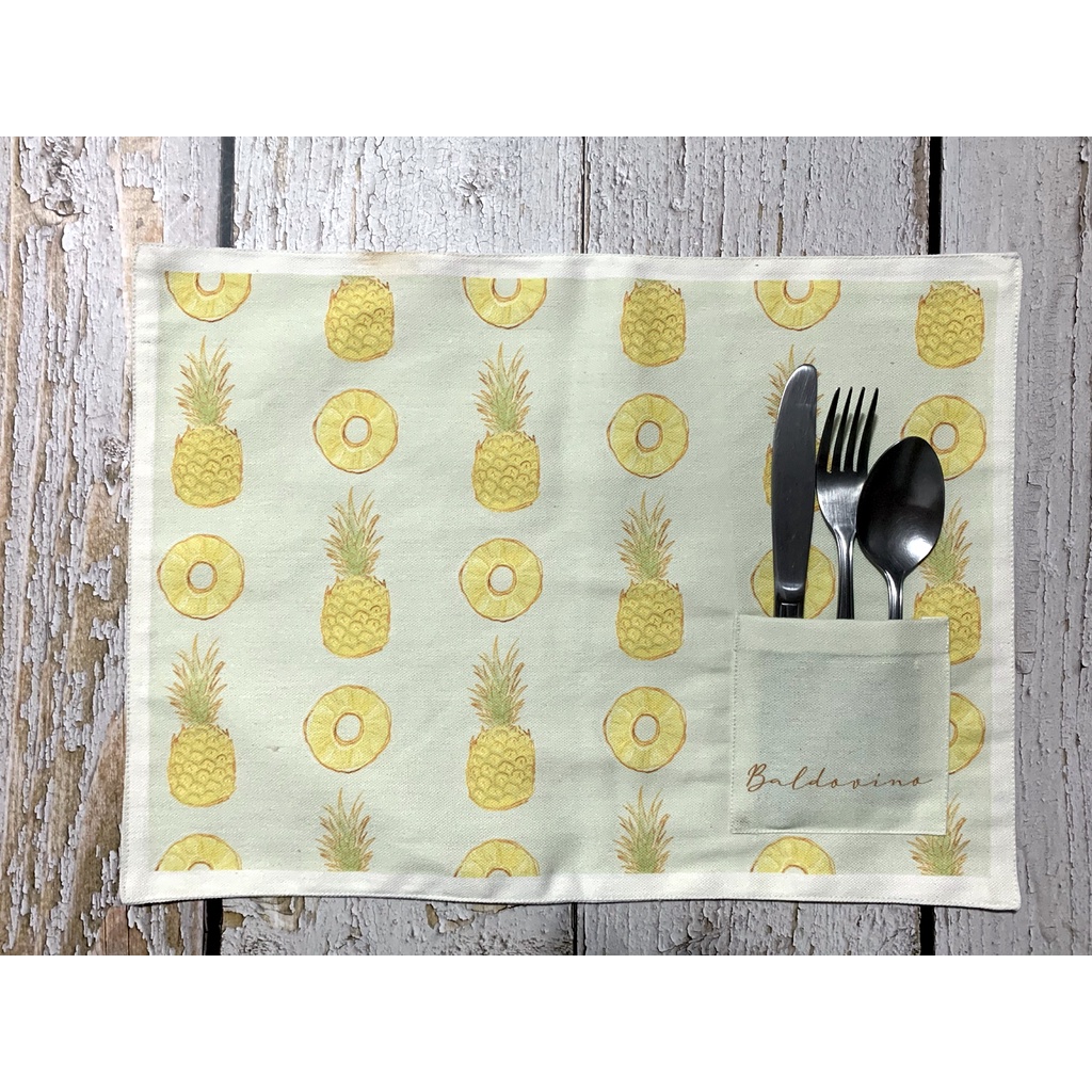 Personalized Canvas Placemat with Silverware Pocket Shopee Philippines