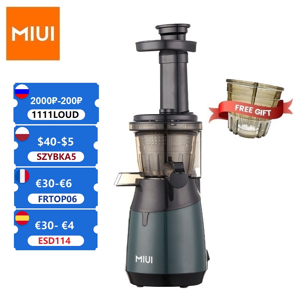 MIUI Mini Slow Juicer Screw Cold Press Extractor Patented FilterFree