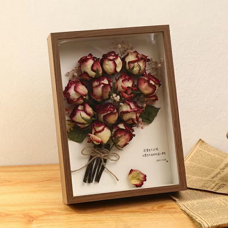 Dry flower photo frame DIY picture frame hollow pendulum hanging wall