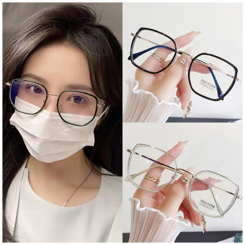 Trendy Blue Light Blocking Glasses for Women Big Face Round Face