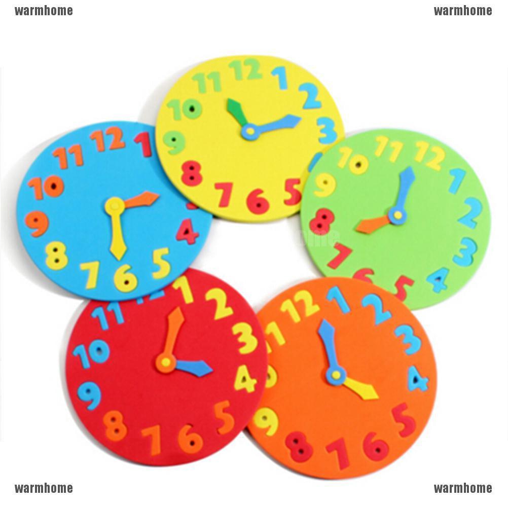 WHPH Kids DIY Clock Learning Education Toys Jigsaw Puzzle Game for