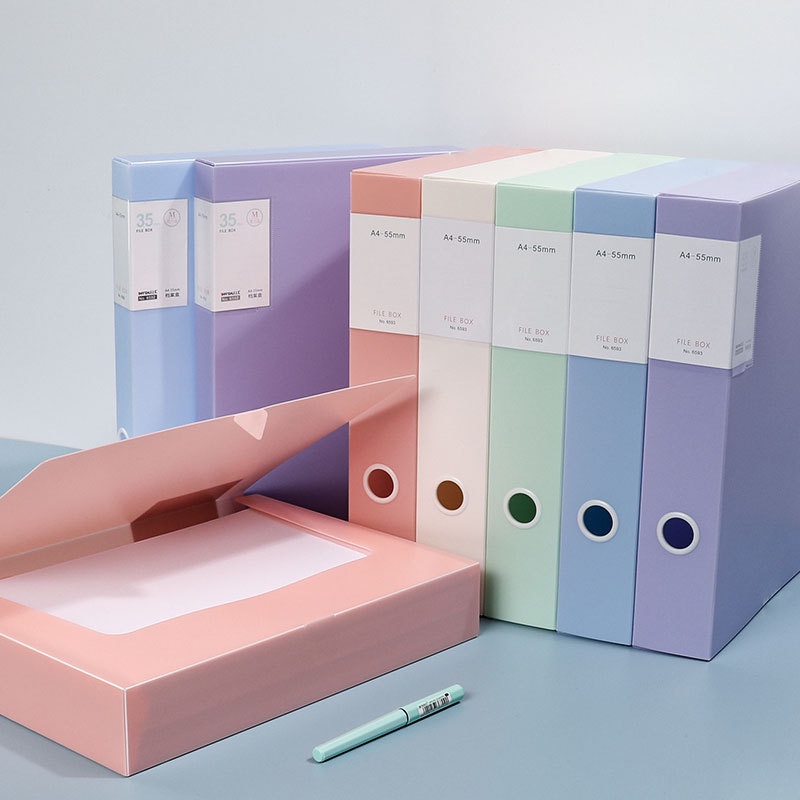 A4 Morandi File Box LargeCapacity File Data Box Desktop Storage Box