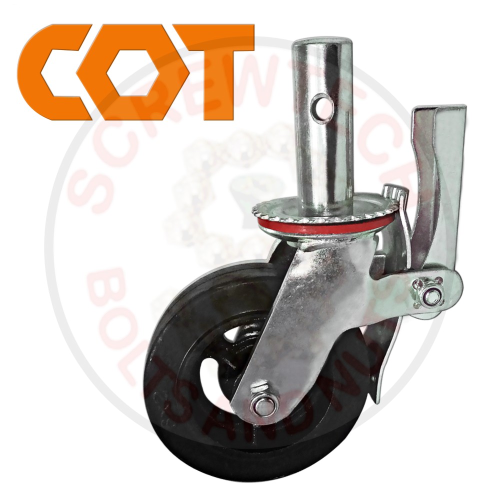 COT SCAFFOLDING CASTER WHEEL 6" RUBBER TYPE W/ BREAK Shopee Philippines