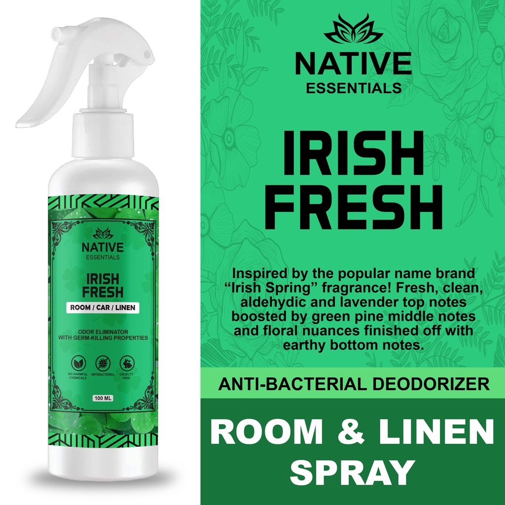 (Irish pr!ng) ROOM & LINEN SPRAY by Native Essentials Hotel Car