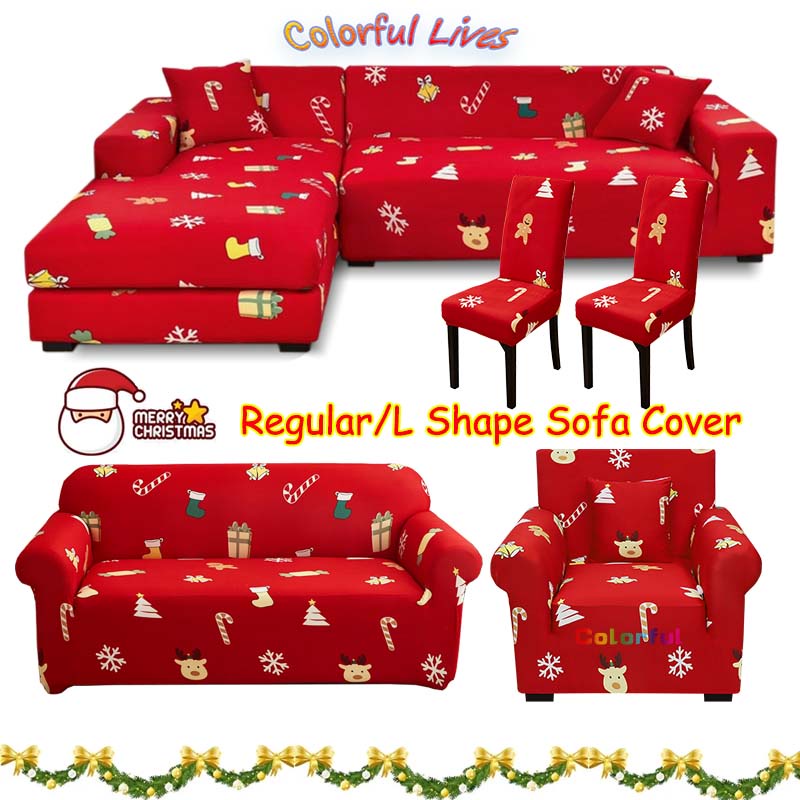 Christmas Design Seat Cover for Sofa L shape Sofa Cover Chair Cover