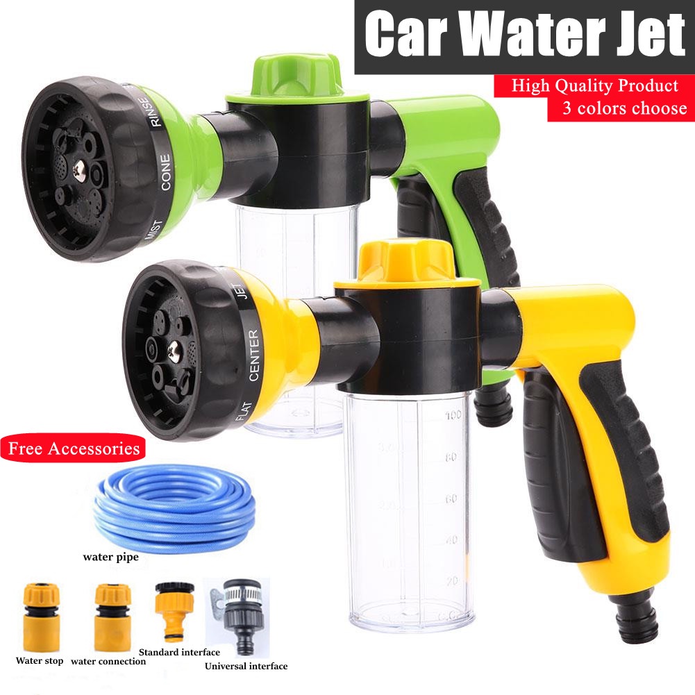 IN STOCK 15m Water Jet Car Wash Gun 8 in 1 High Pressure Water Spray Gun Soap Dispenser Watering